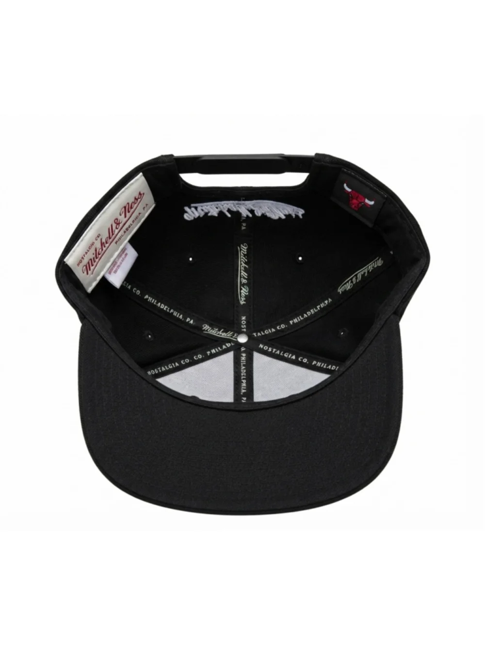 black-on-black Mitchell & Ness Chicago Bulls snapback hat